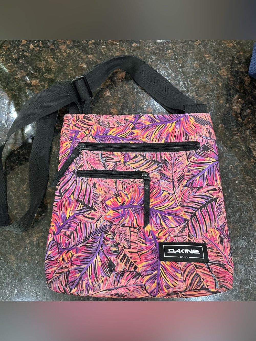 Dakine JoJo Shoulder Bag — Lush Leaves -Pink, Purple & Orange Print